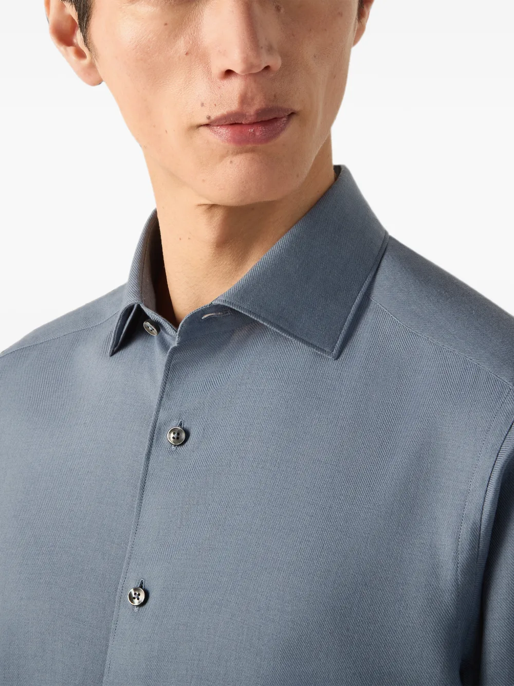 Zegna Cashco overhemd Blauw