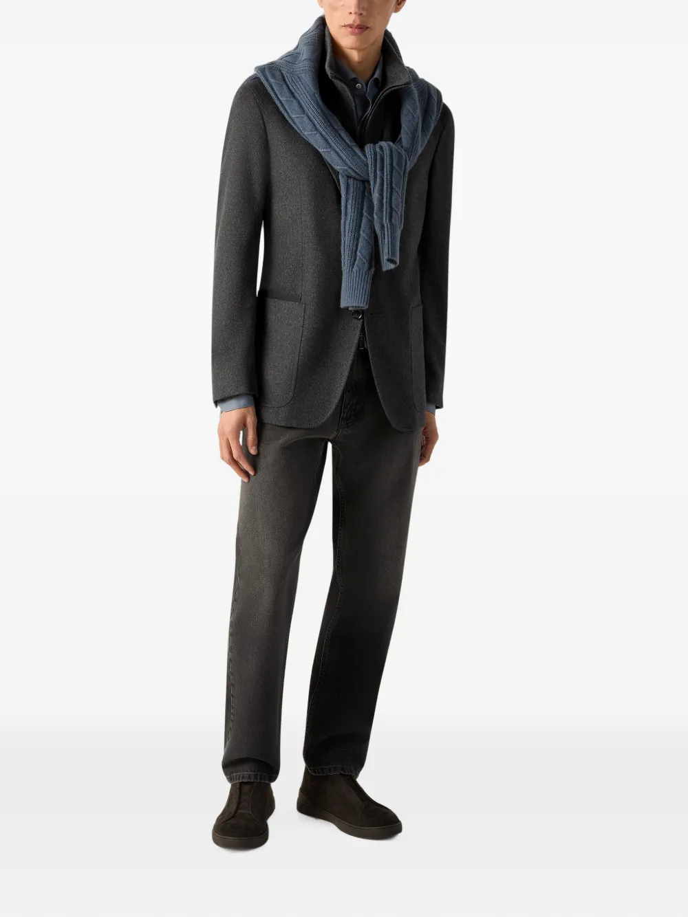 Zegna Cashco overhemd Blauw