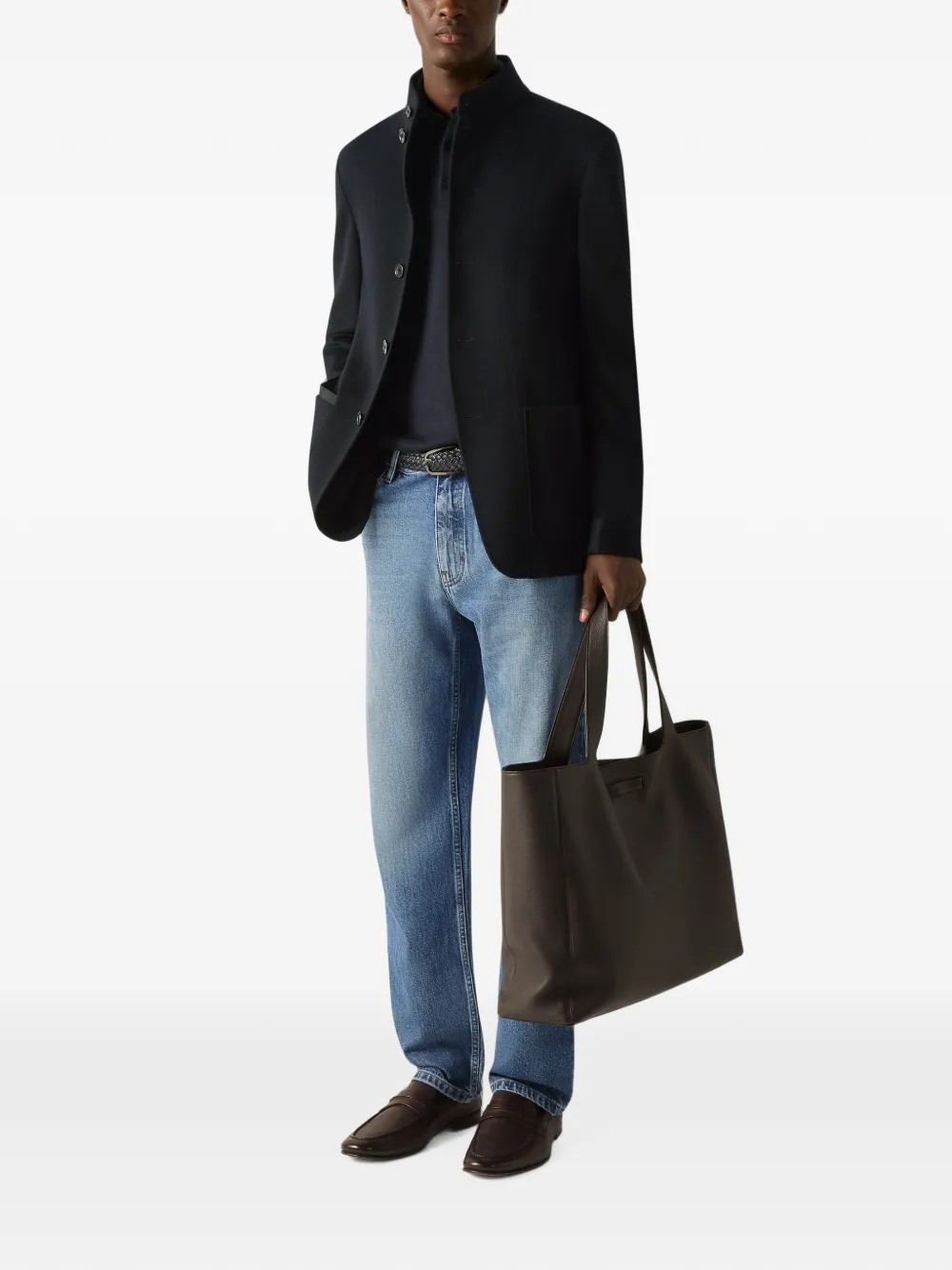 Zegna Il Conte oasi-kasjmier jack Blauw