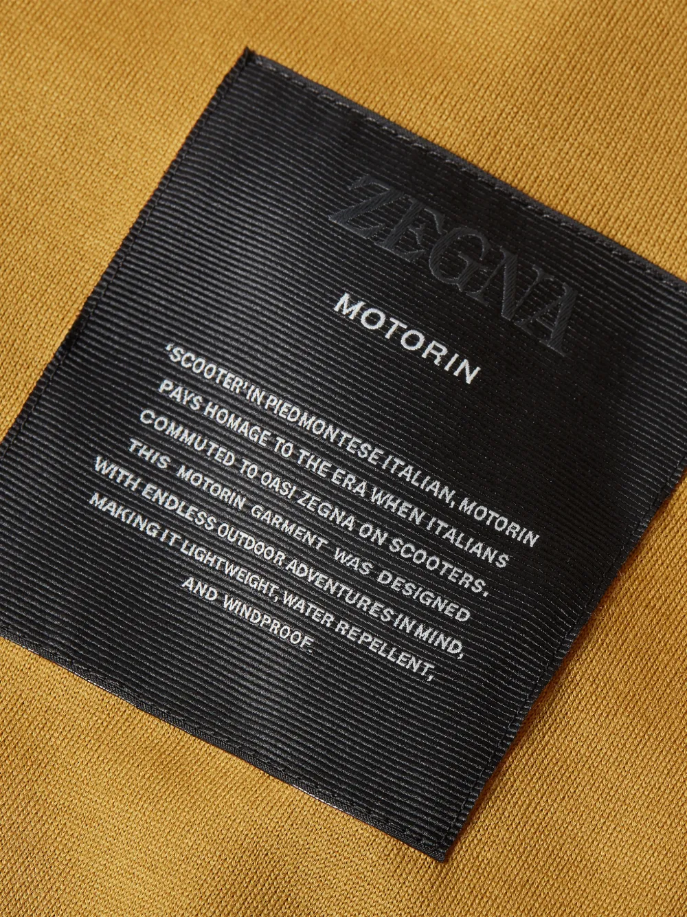 Zegna Motorin 100cc microvezel jack Geel