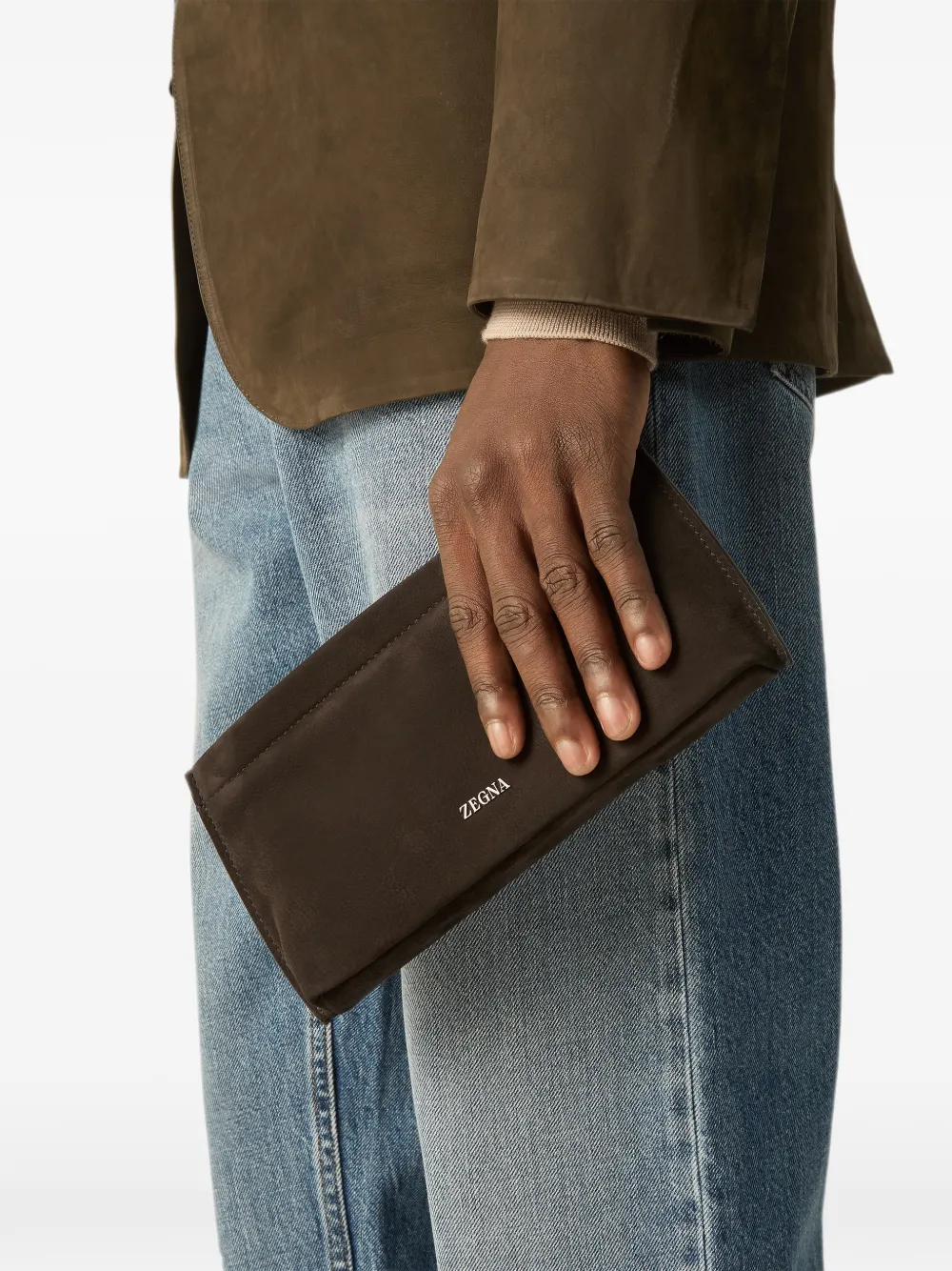 Zegna SECONDSKIN donkerbruine buidel