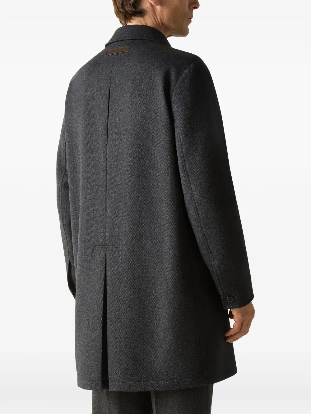 Zegna Wollen en kasjmier trenchcoat Grijs