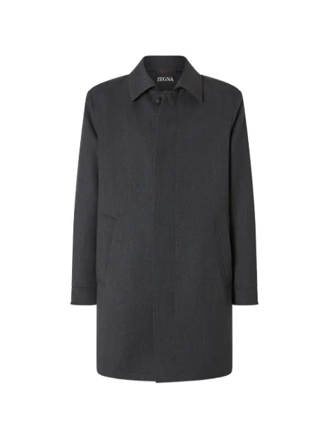 Zegna trench noir en cachemire mélangé