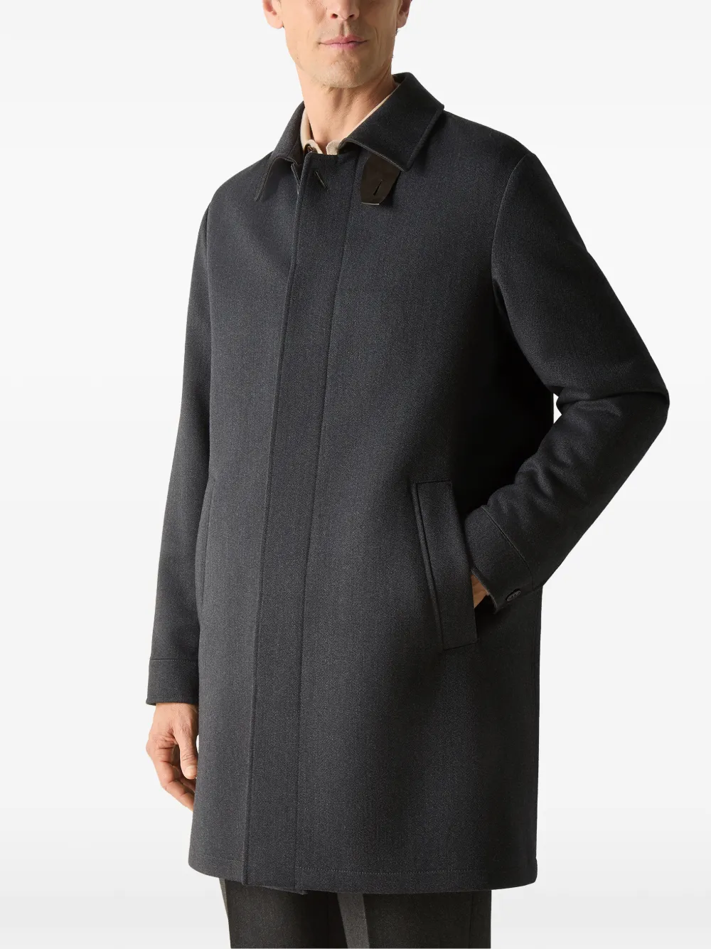 Zegna Wollen en kasjmier trenchcoat Grijs