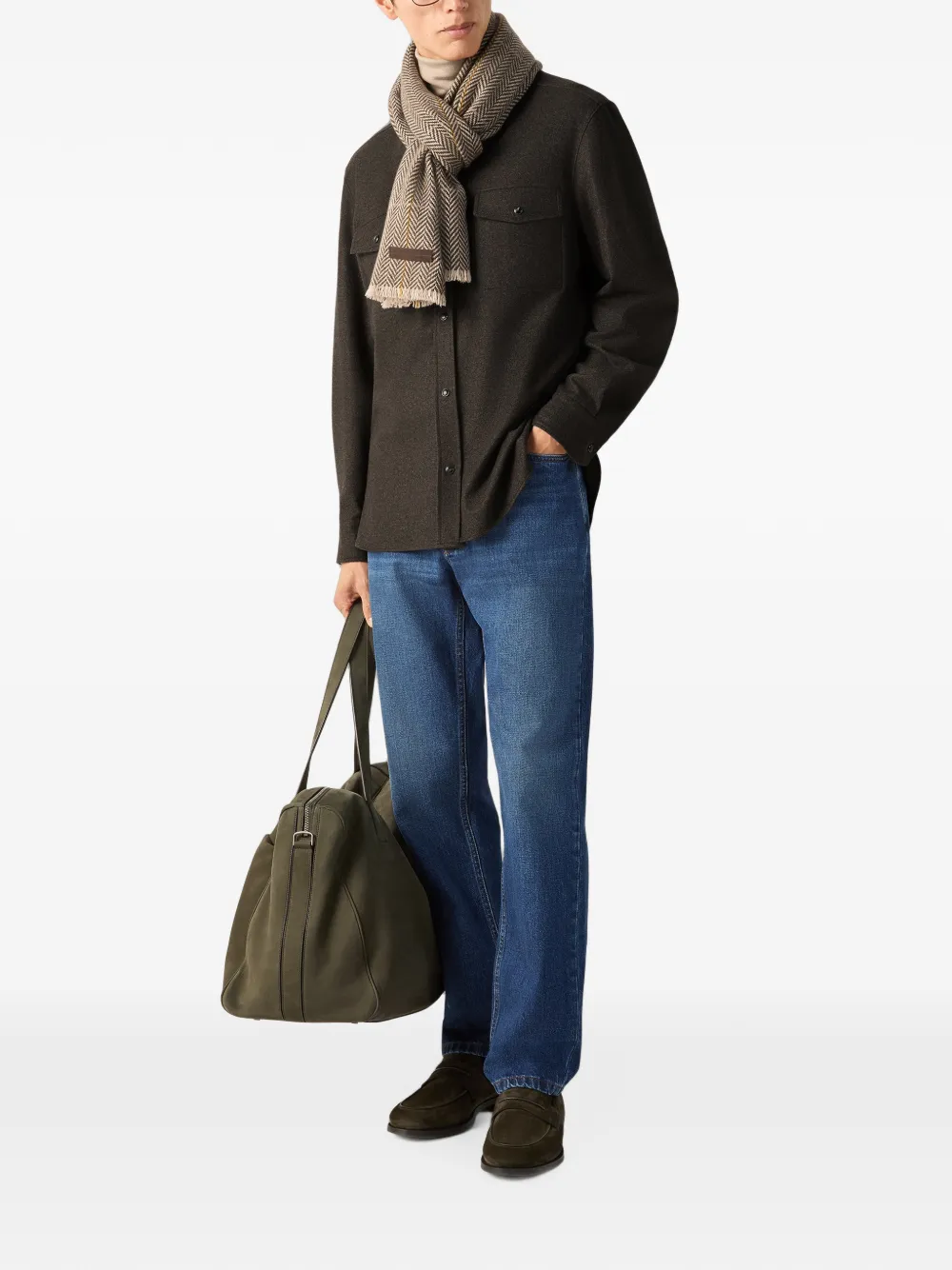 Zegna Kasjmier shirtjack Bruin