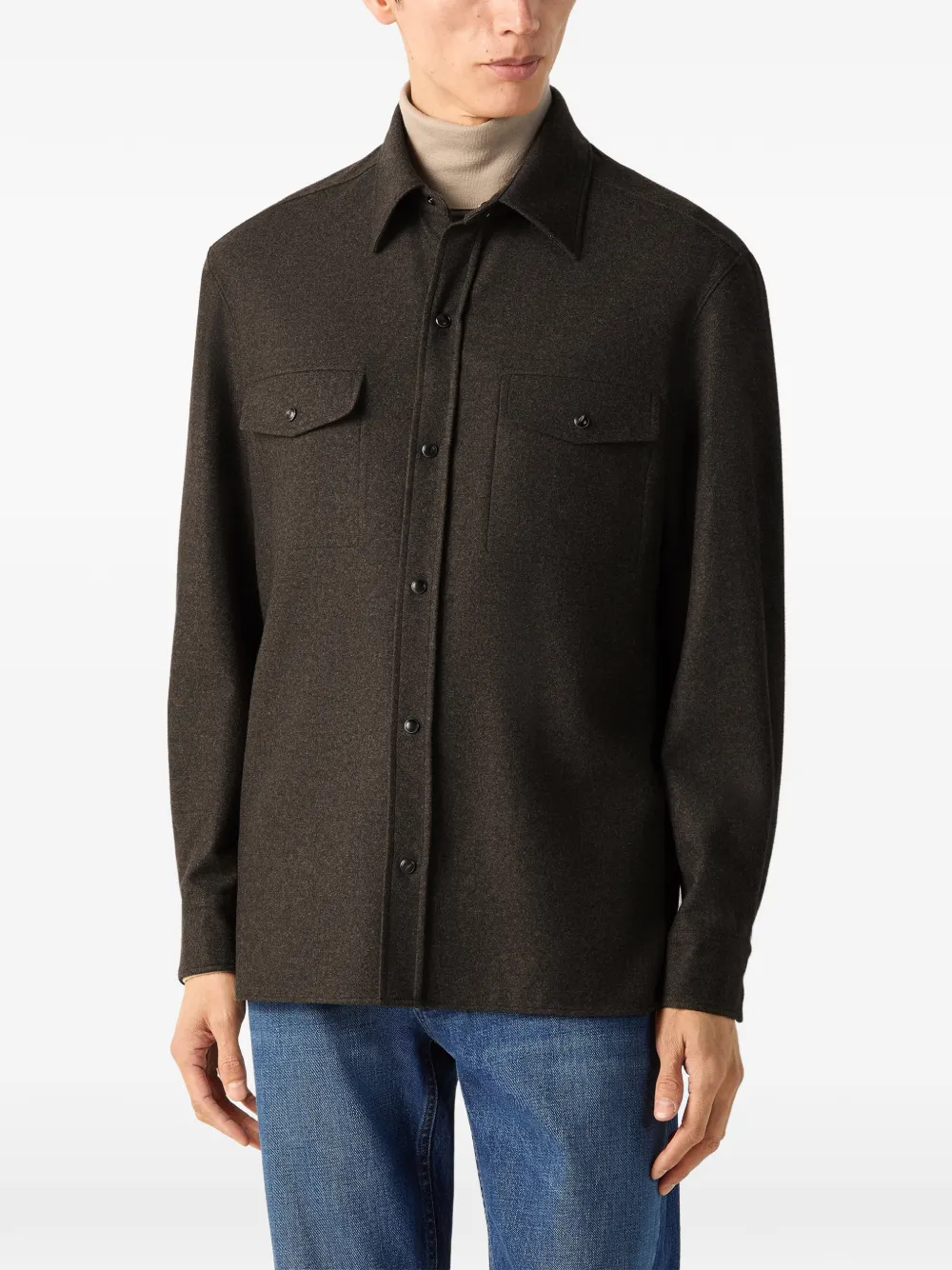 Zegna Kasjmier shirtjack Bruin