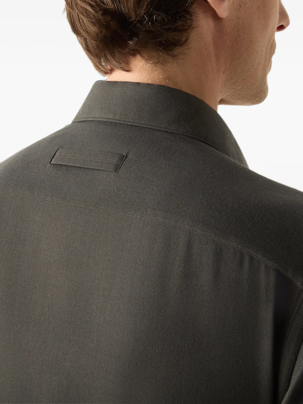 Zegna Cashco donkergroen overhemd