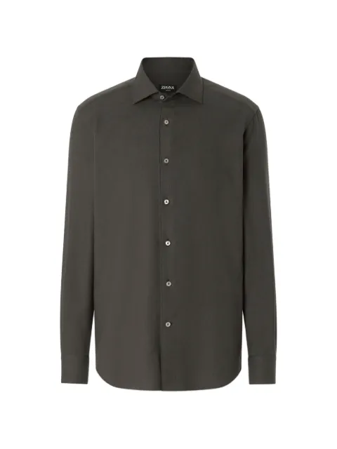 Zegna dark olive green Cashco shirt