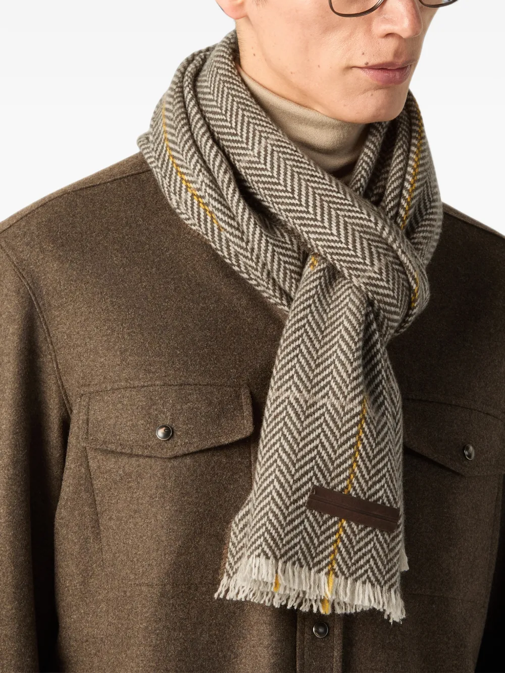 Zegna Oasi kasjmier sjaal Bruin