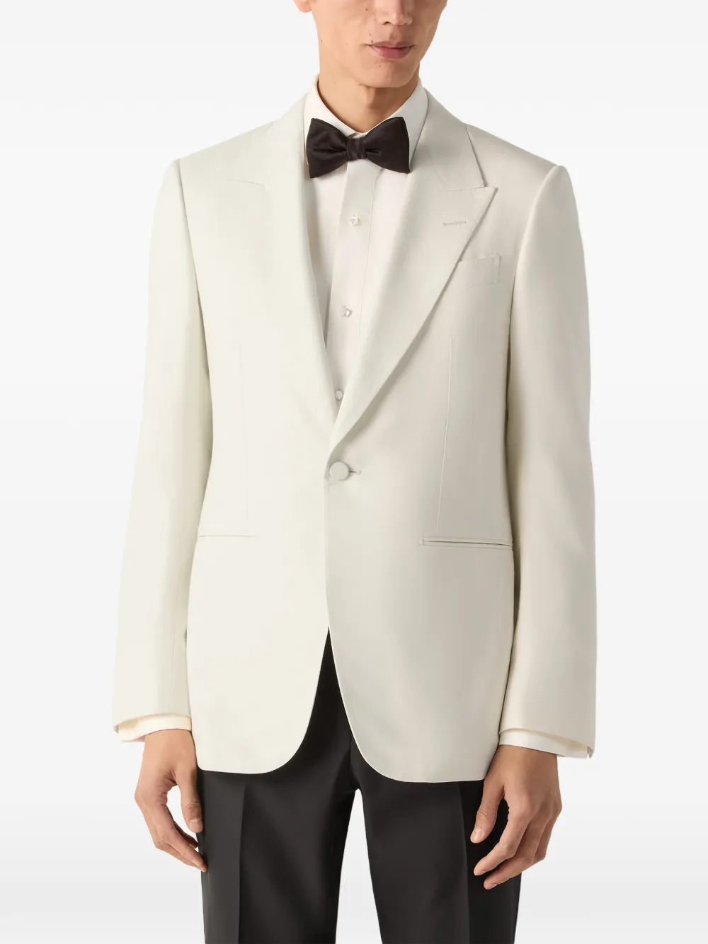 Zegna Zijden smoking blazer Wit