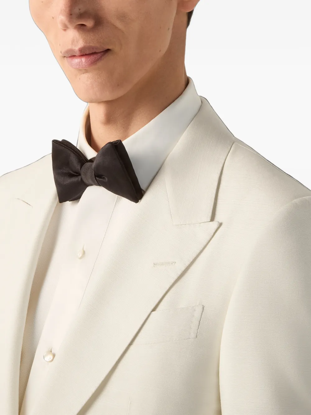 Zegna Zijden smoking blazer Wit