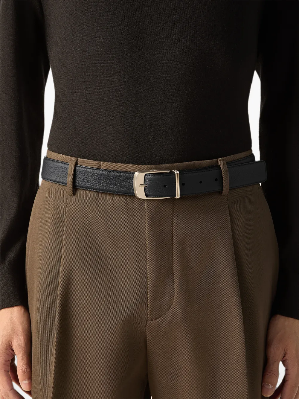 Zegna Zwarte leren riem