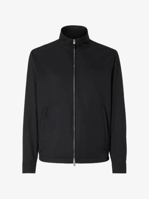 Zegna Schwarzes Mikrofaser Motorin 100cc Blouson