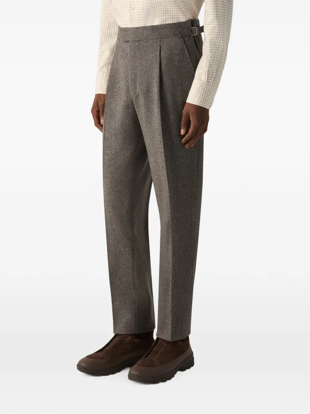 Zegna Lichte taupe wollen en kasjmier broek Grijs