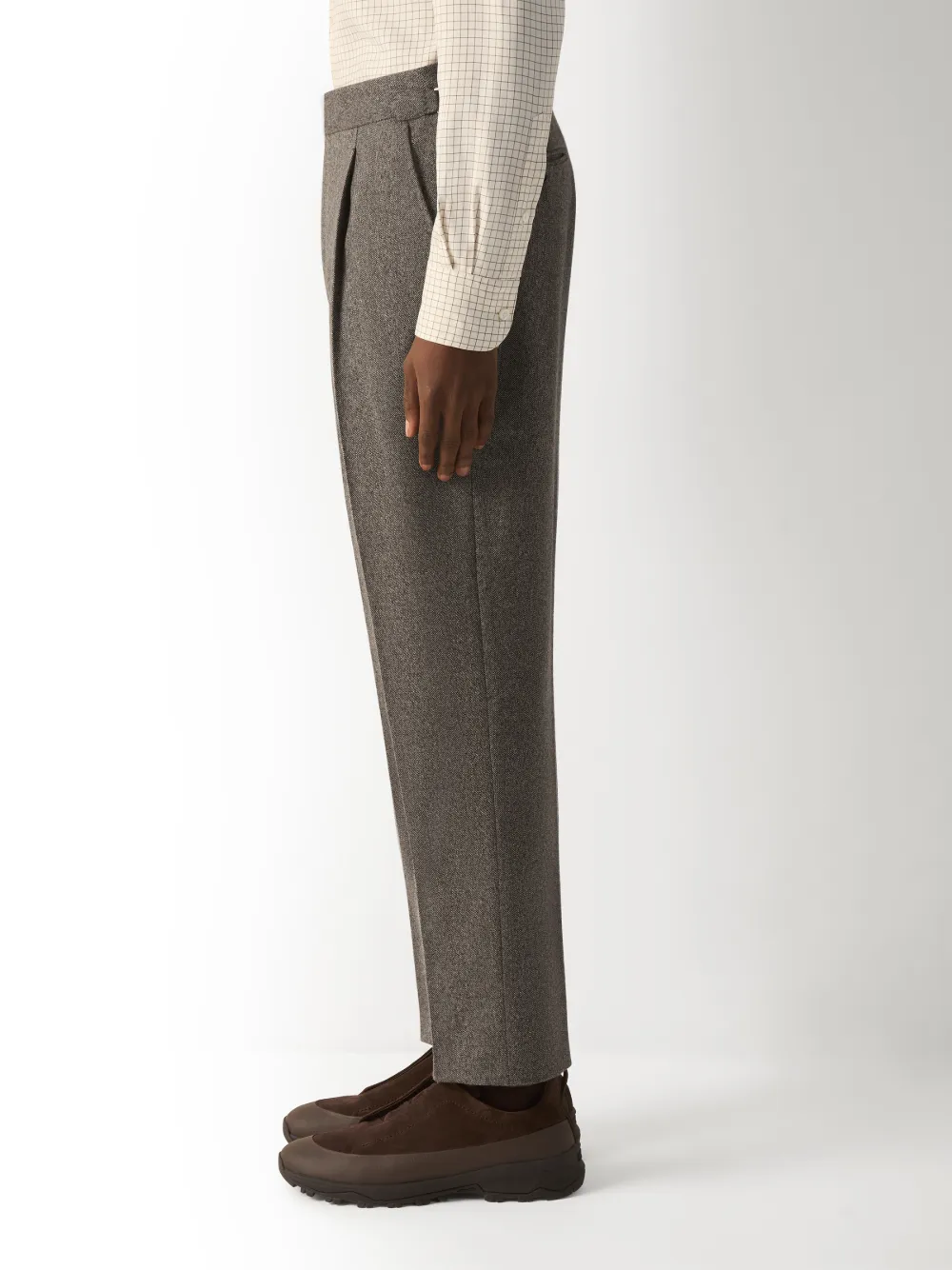 Zegna Lichte taupe wollen en kasjmier broek Grijs