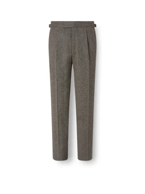 Zegna light taupe wool and cashmere pants