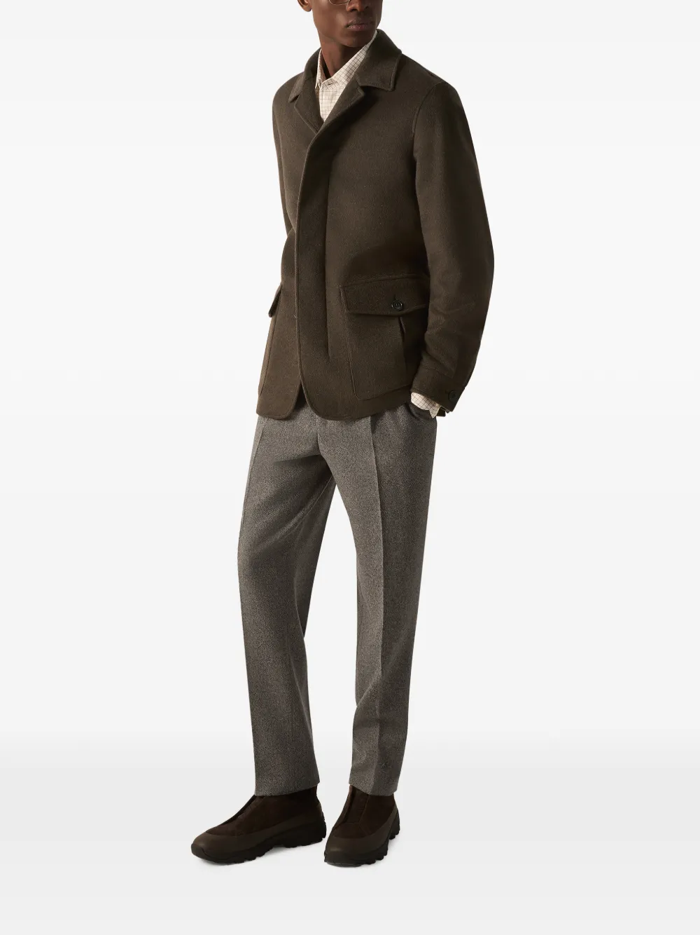 Zegna Lichte taupe wollen en kasjmier broek Grijs