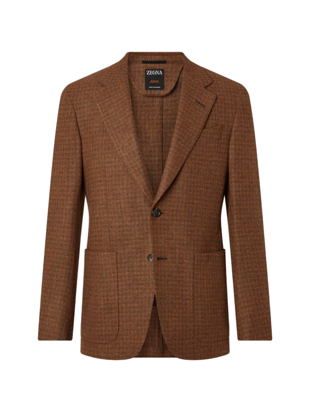 Zegna dark olive-green and dark orange multimélange Oasi Cashmere jacket - Brown
