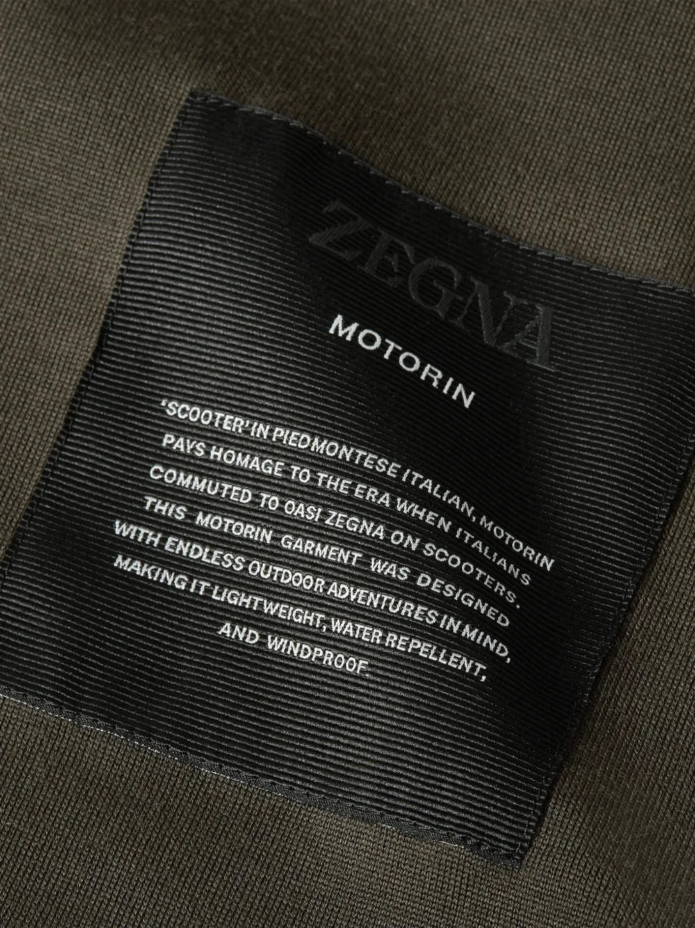 Zegna Motorin 300cc jas van microvezel Groen