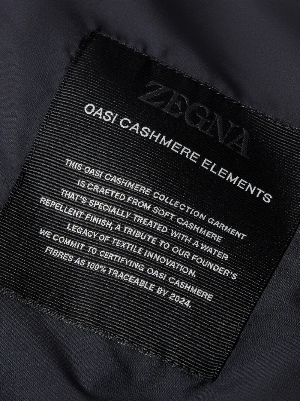 Zegna Oasi marineblauw bomberjack met kasjmier-elementen