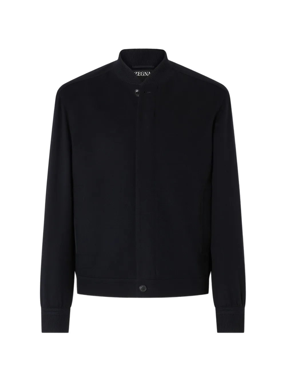 Zegna Bomber Oasi blu navy con dettagli in cashmere