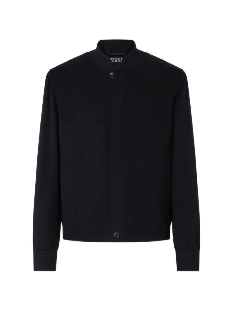 Zegna navy blue Oasi cashmere-elements bomber jacket