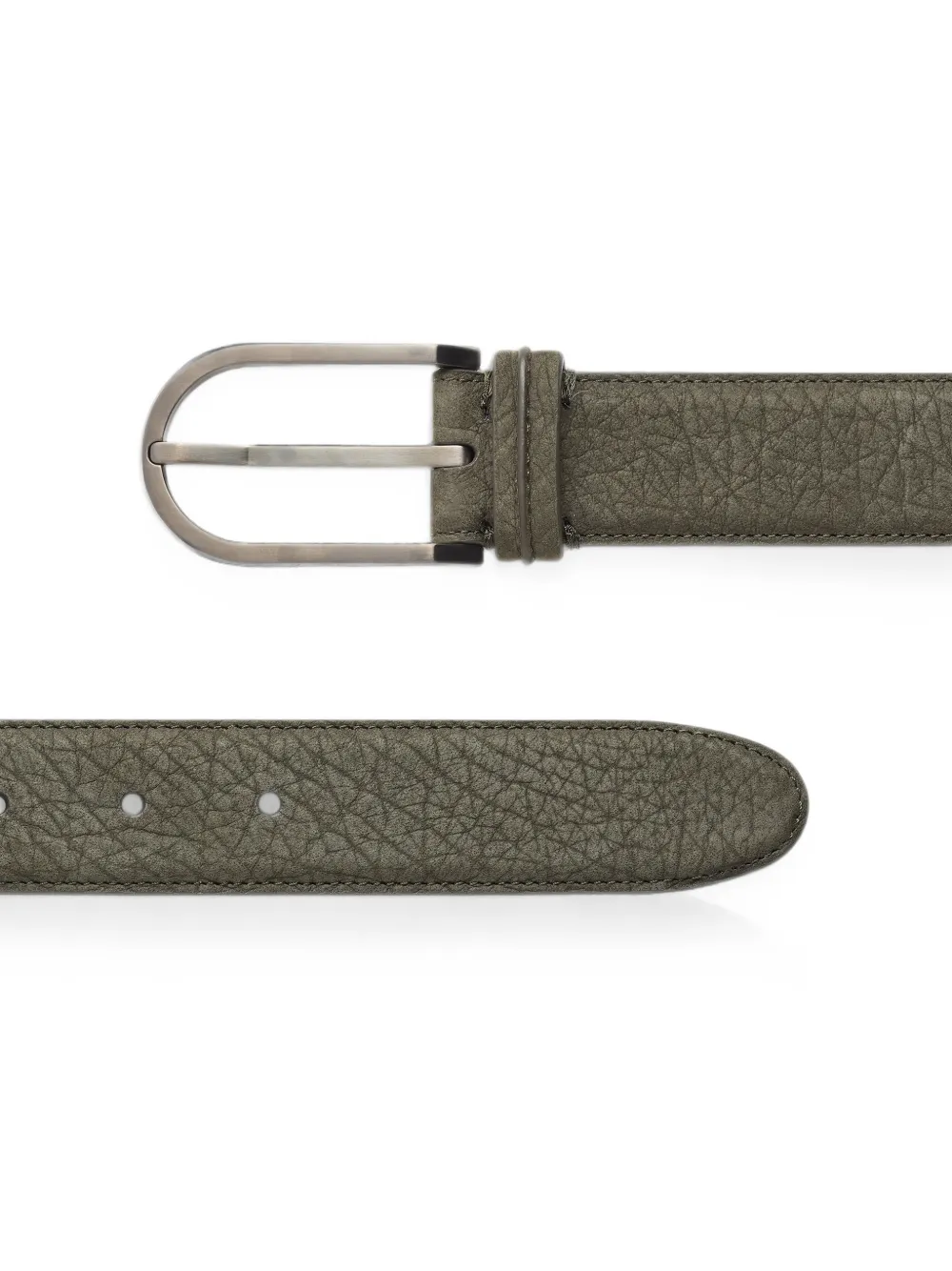 Zegna Donkergroene nubuck riem