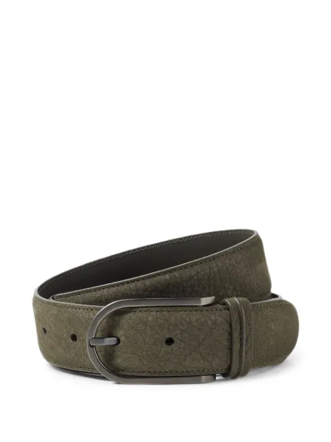 Zegna dark olive green nubuck belt