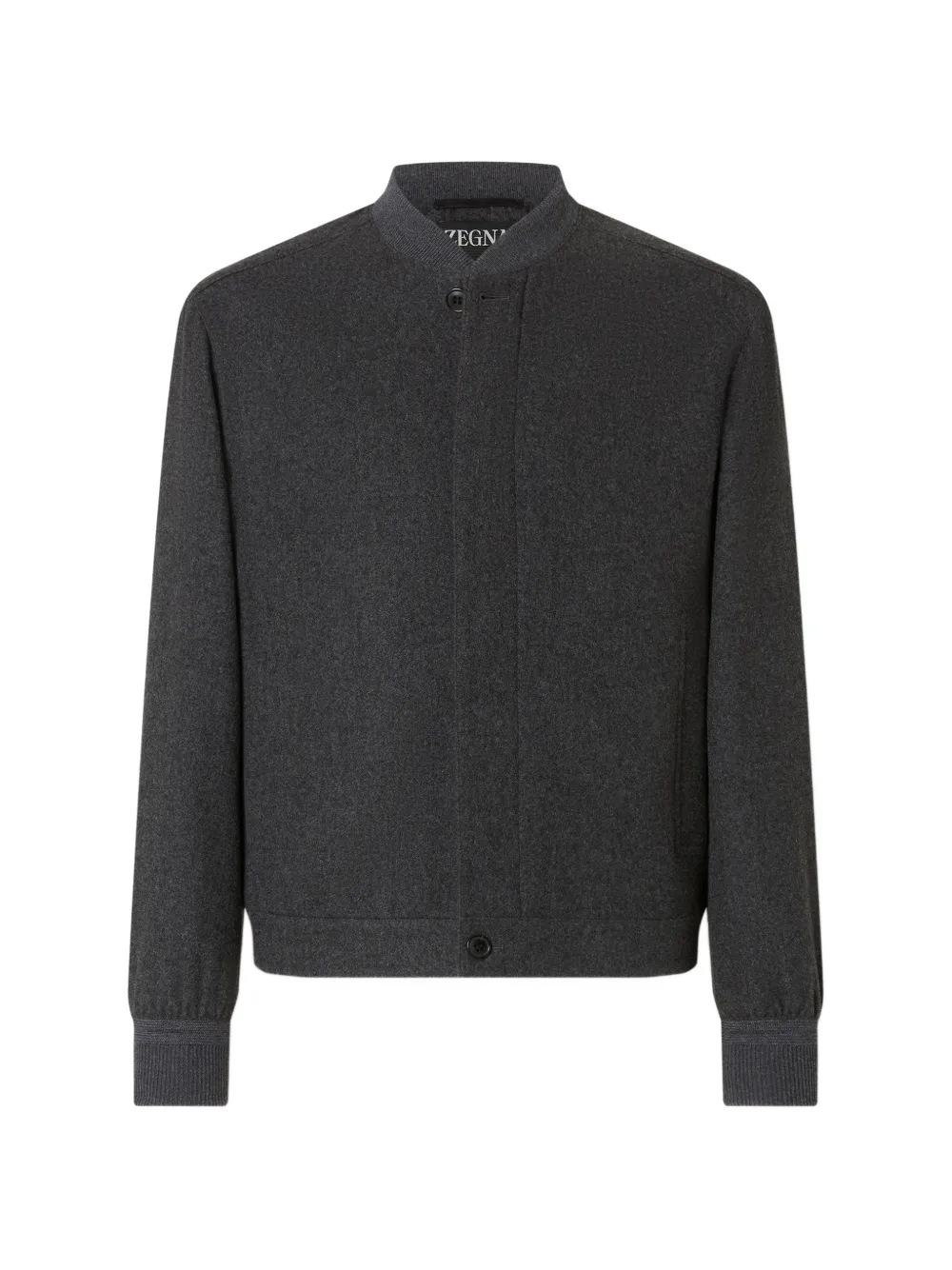Zegna Bomber Elements in Oasi cashmere con motivo multimélange grigio