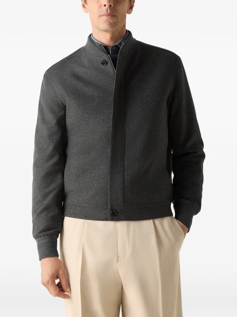 Zegna Oasi kasjmier bomberjack Grijs