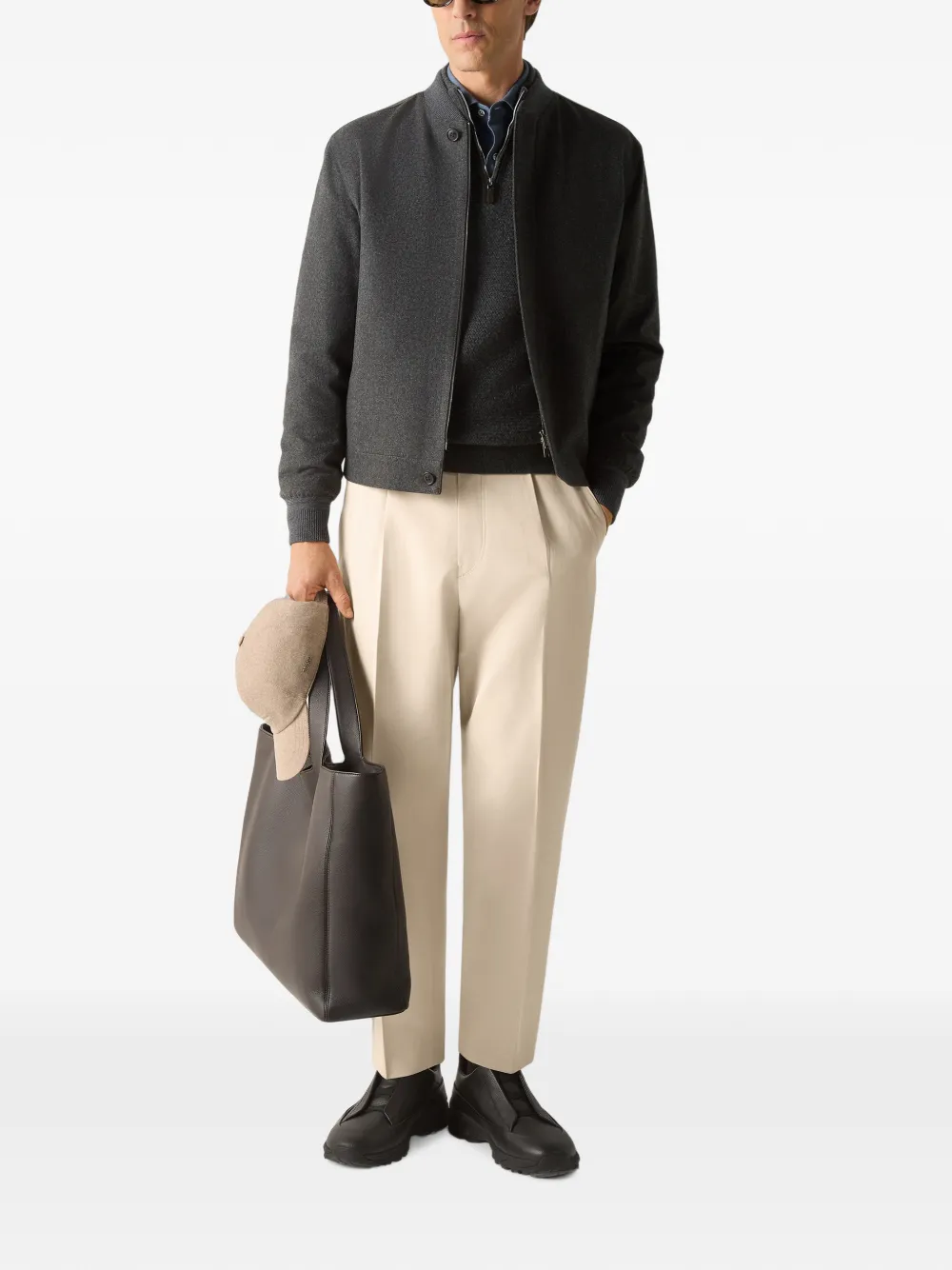Zegna Oasi kasjmier bomberjack Grijs