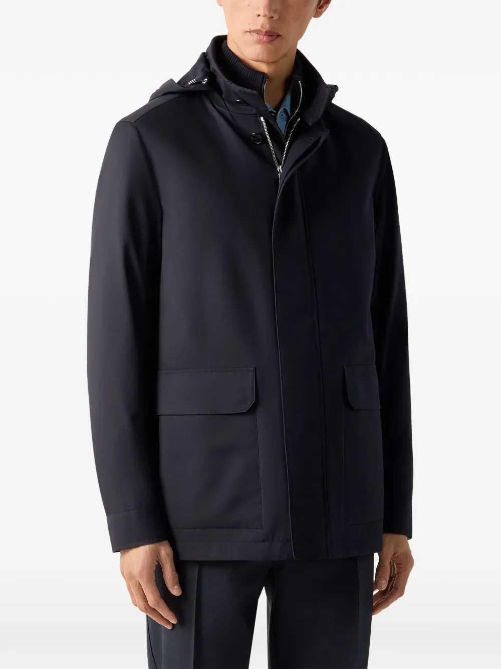 Zegna Motorin 300cc microvezel jas Blauw