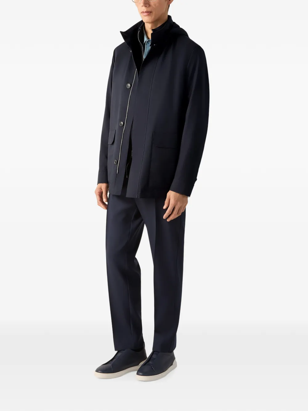 Zegna Motorin 300cc microvezel jas Blauw