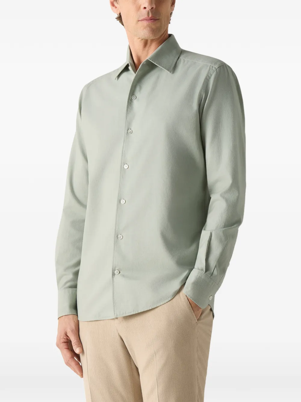 Zegna light-green Cashco shirt Groen