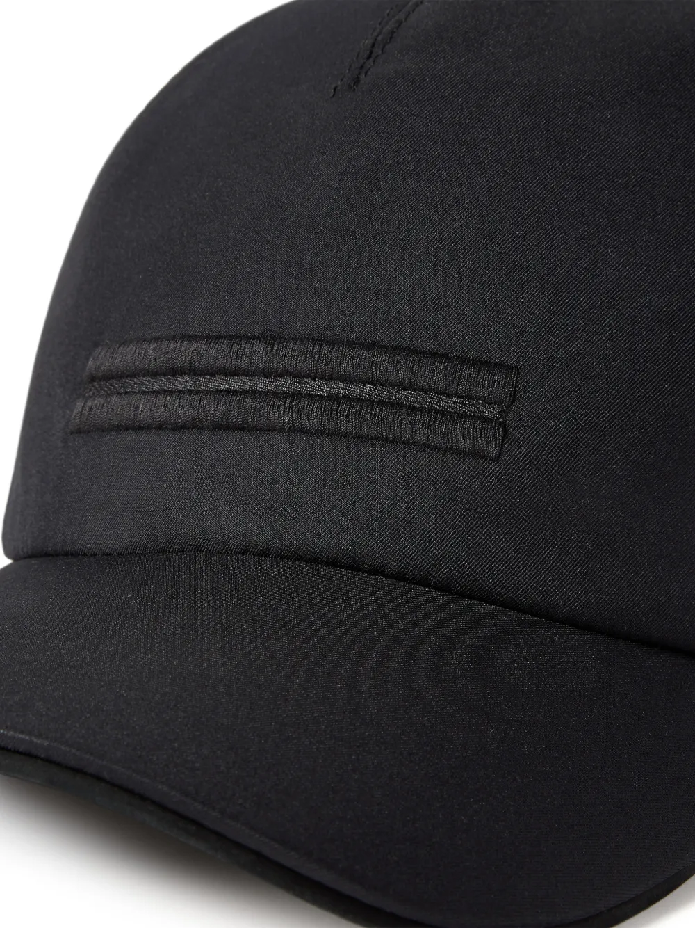 Zegna Cotton Lined Hat With Front Foliage Design And Logo In Black