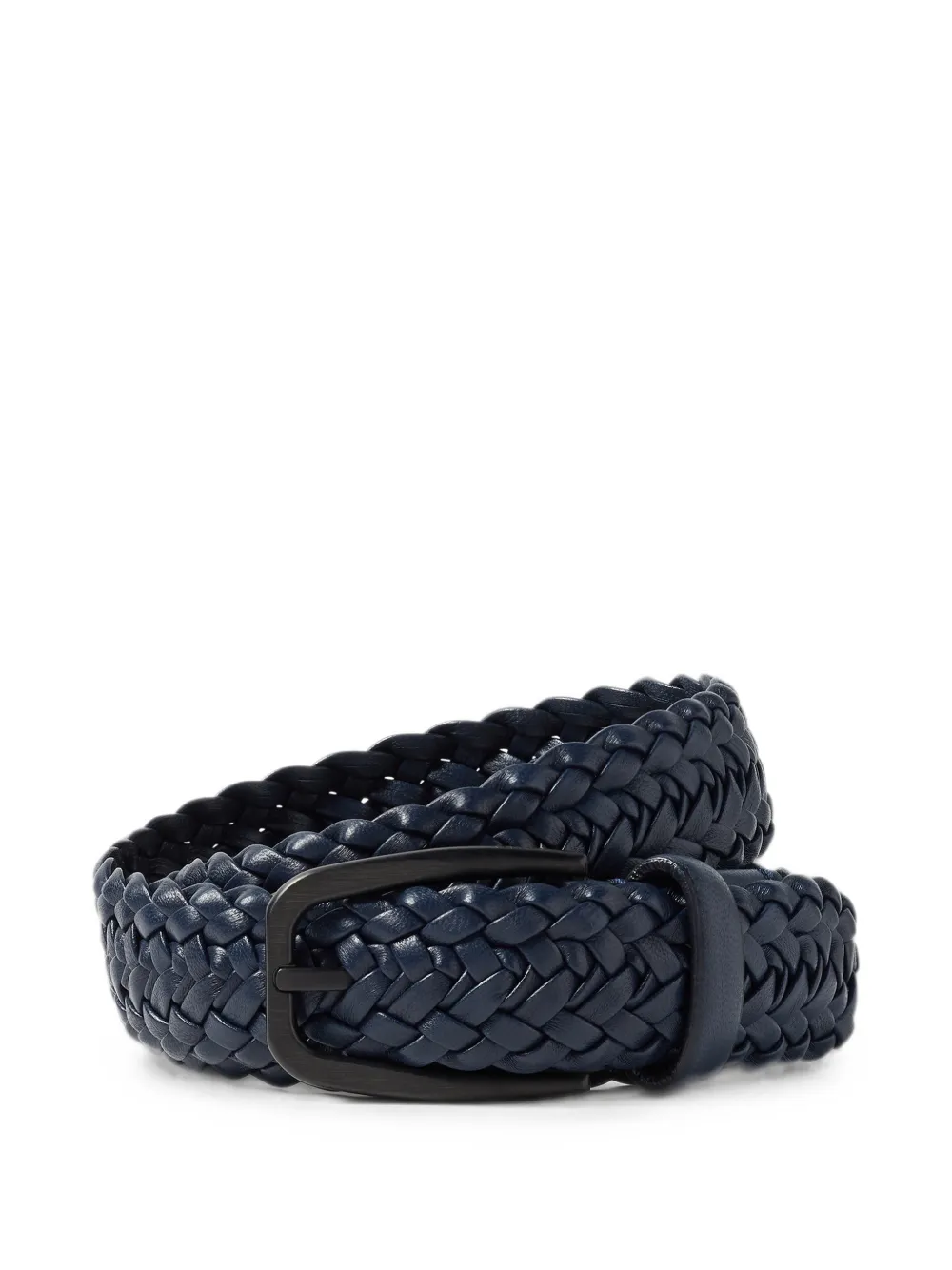 Zegna blue leather belt