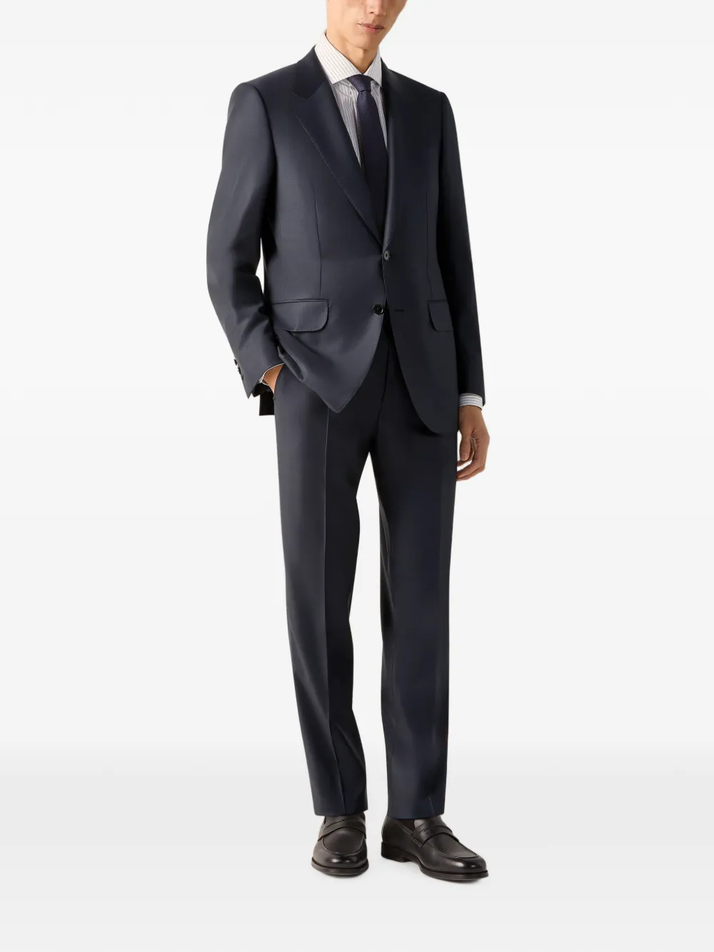 Zegna Trofeo Selection wollen pak Blauw