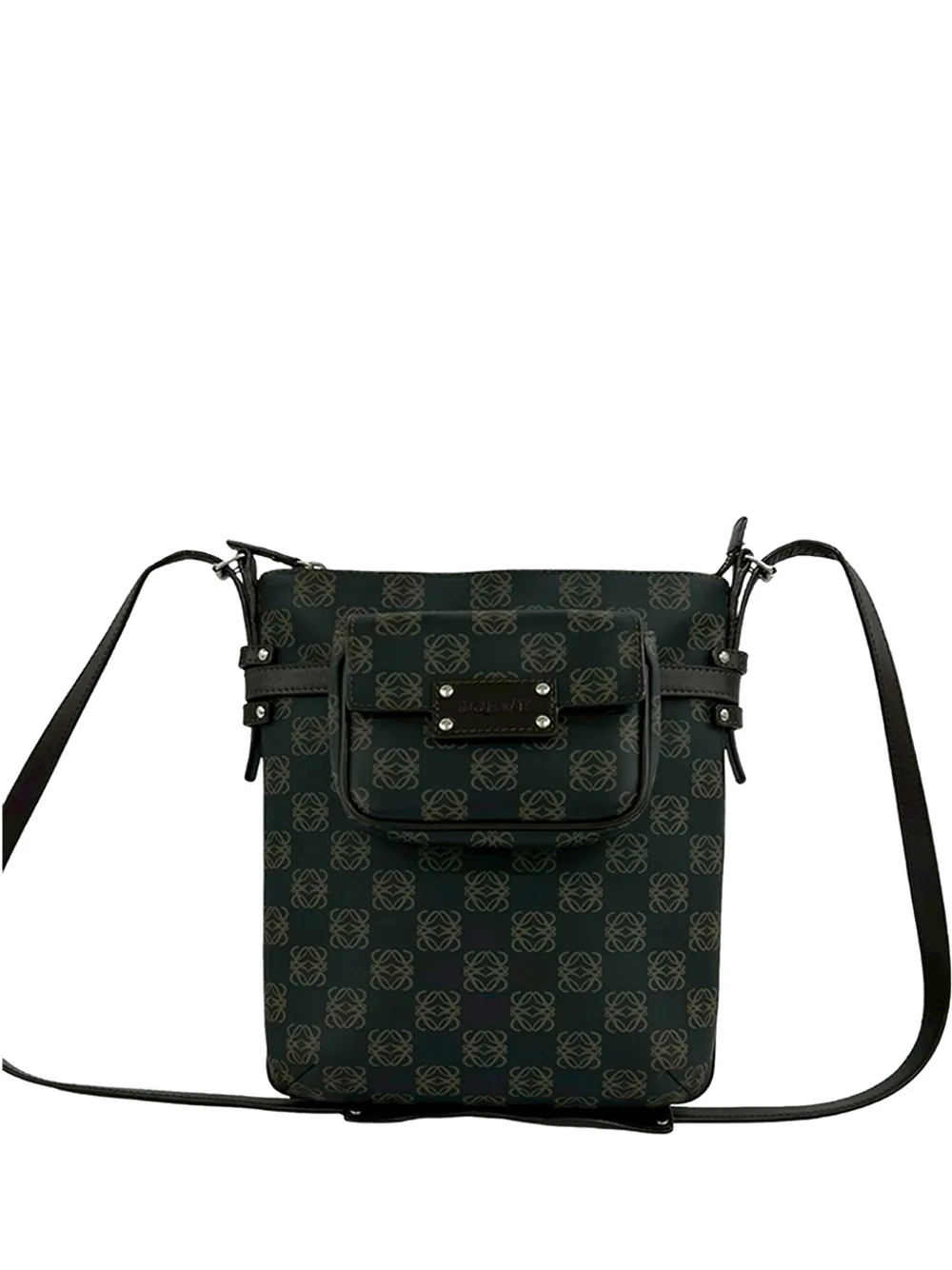 Loewe Pre-Owned Borsa a tracolla Anagram in tela cerata 1990-2000 - Marrone