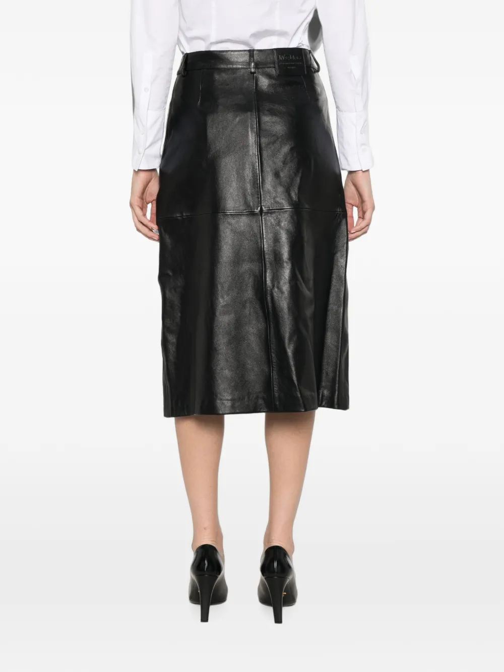 'S Max Mara Rok met leren vlakken Zwart