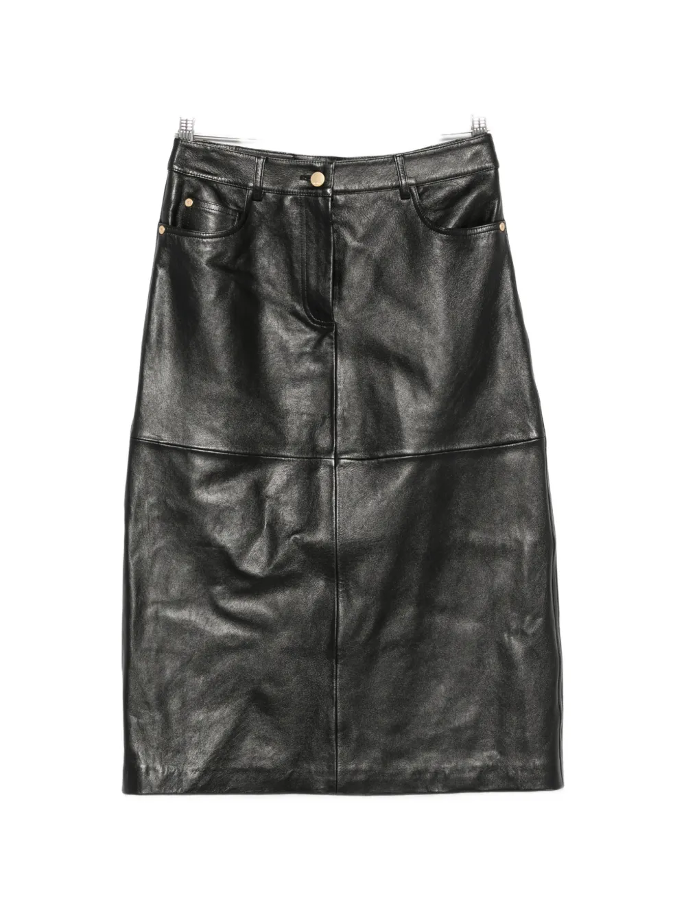 'S Max Mara leather panelled skirt - Nero