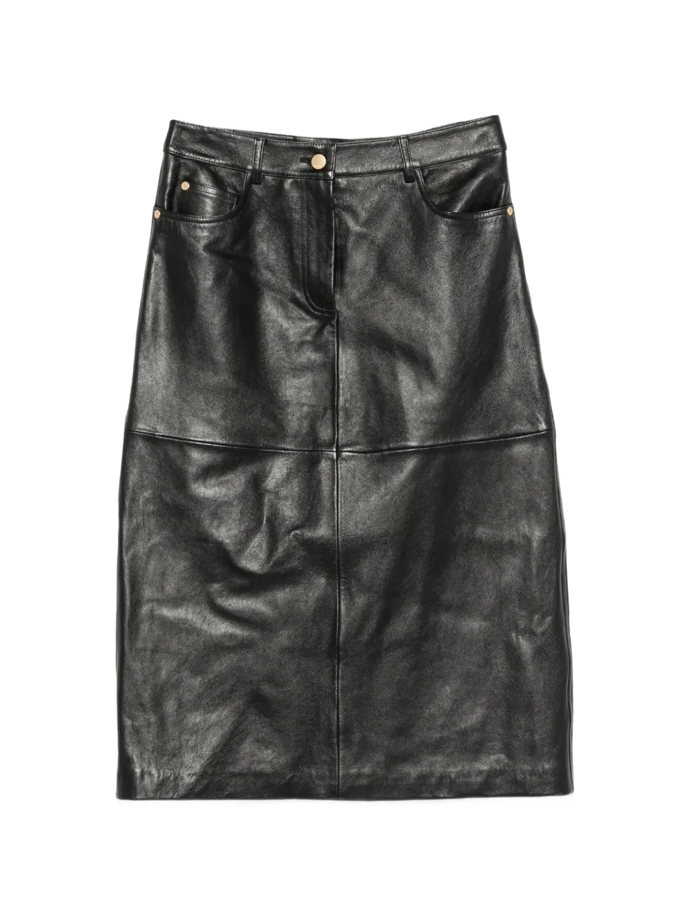 'S Max Mara leather panelled skirt - Nero