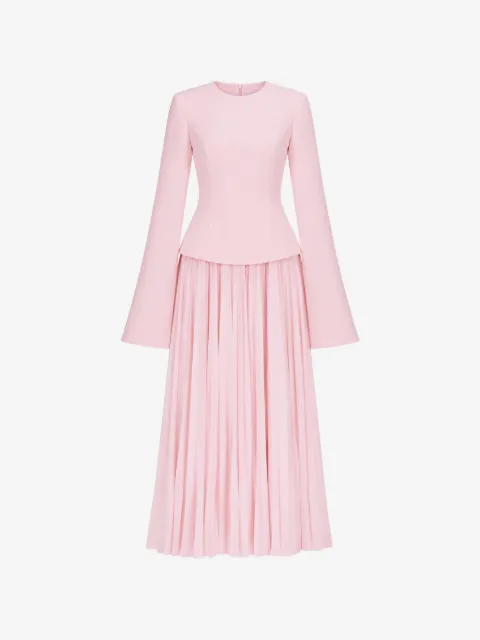 Solace London Callisto pleated-skirt maxi dress