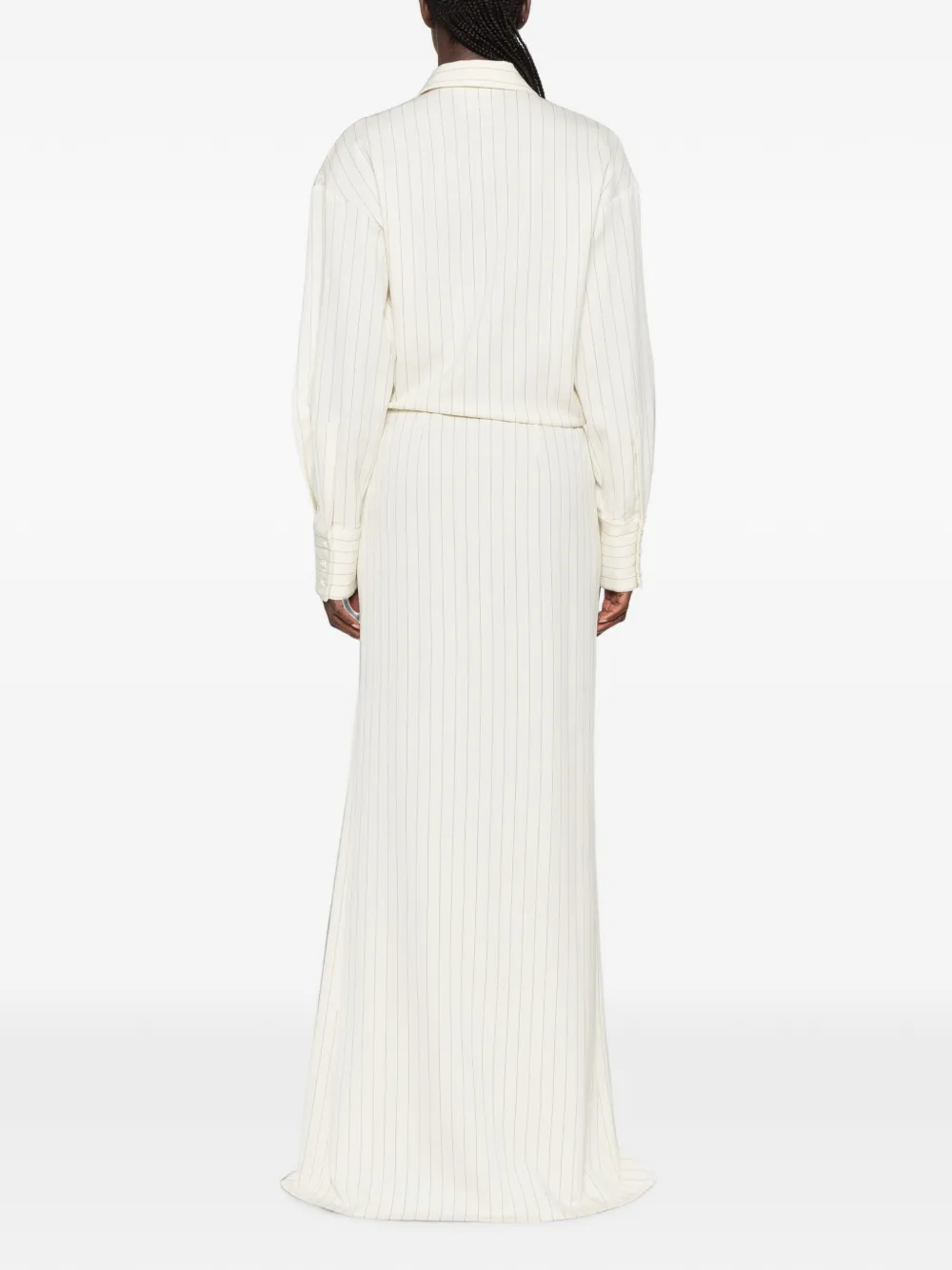 DONDUP Maxi-jurk met krijtstreep Beige