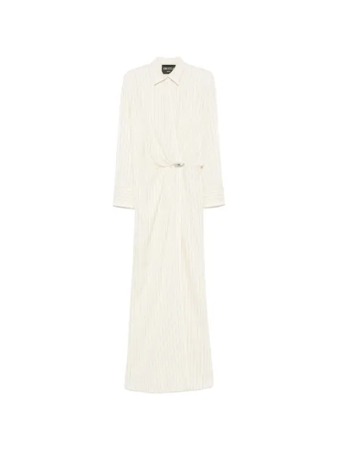 DONDUP pinstripe-print draped maxi gown