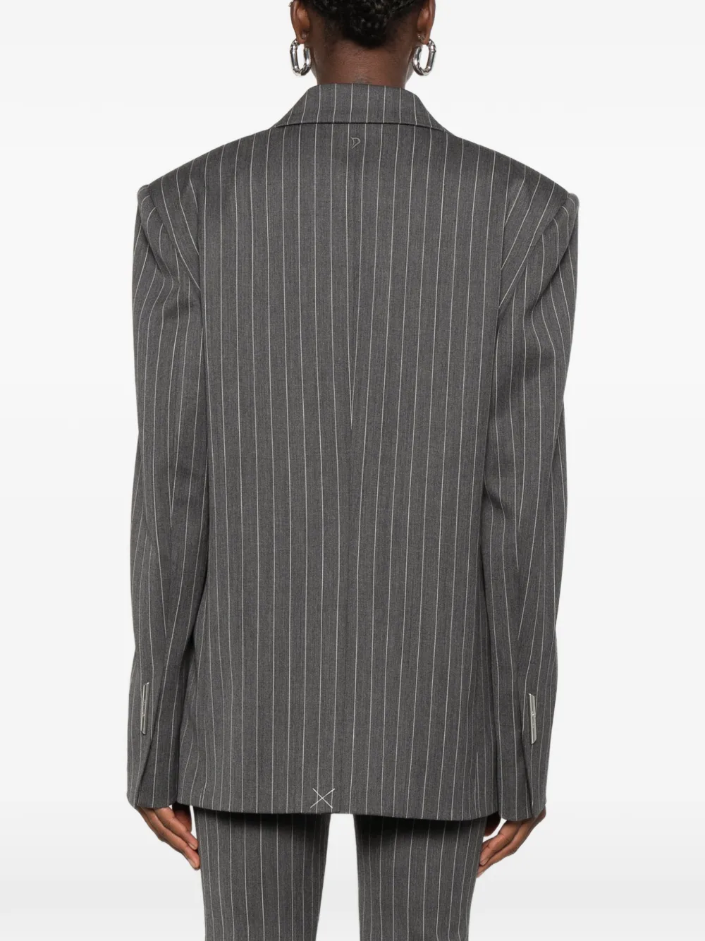 DONDUP Blazer met krijtstreep en puntige revers Grijs