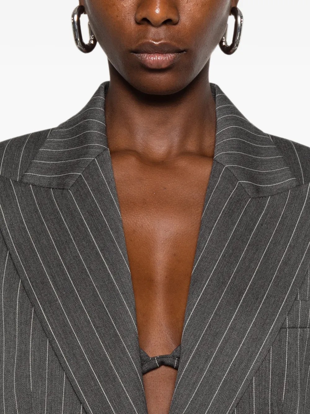DONDUP Blazer met krijtstreep en puntige revers Grijs