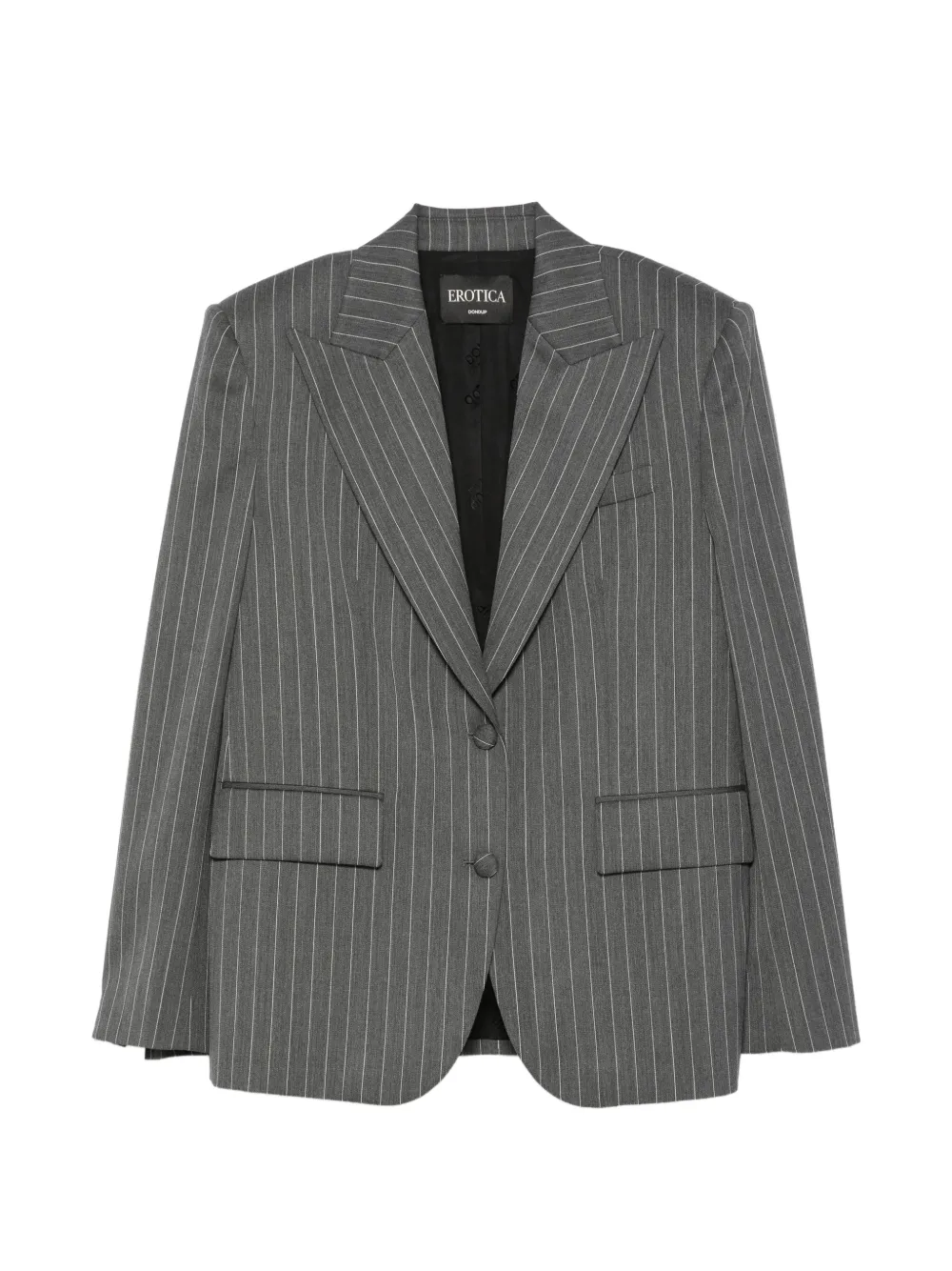DONDUP pinstripe-pattern peaked-lapel blazer - Grigio