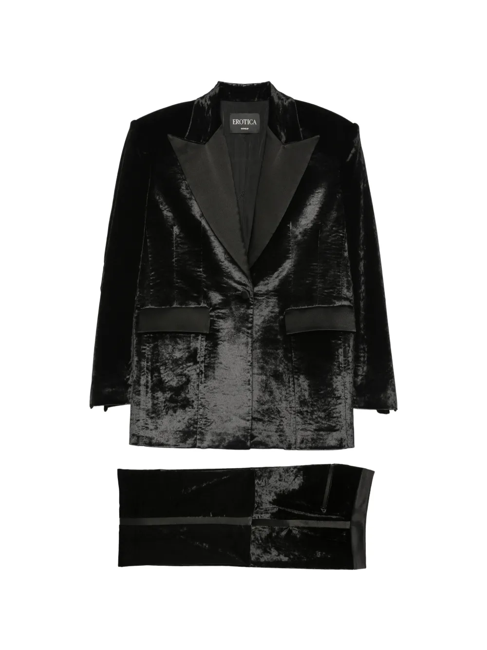 DONDUP crushed-velvet suit - Nero