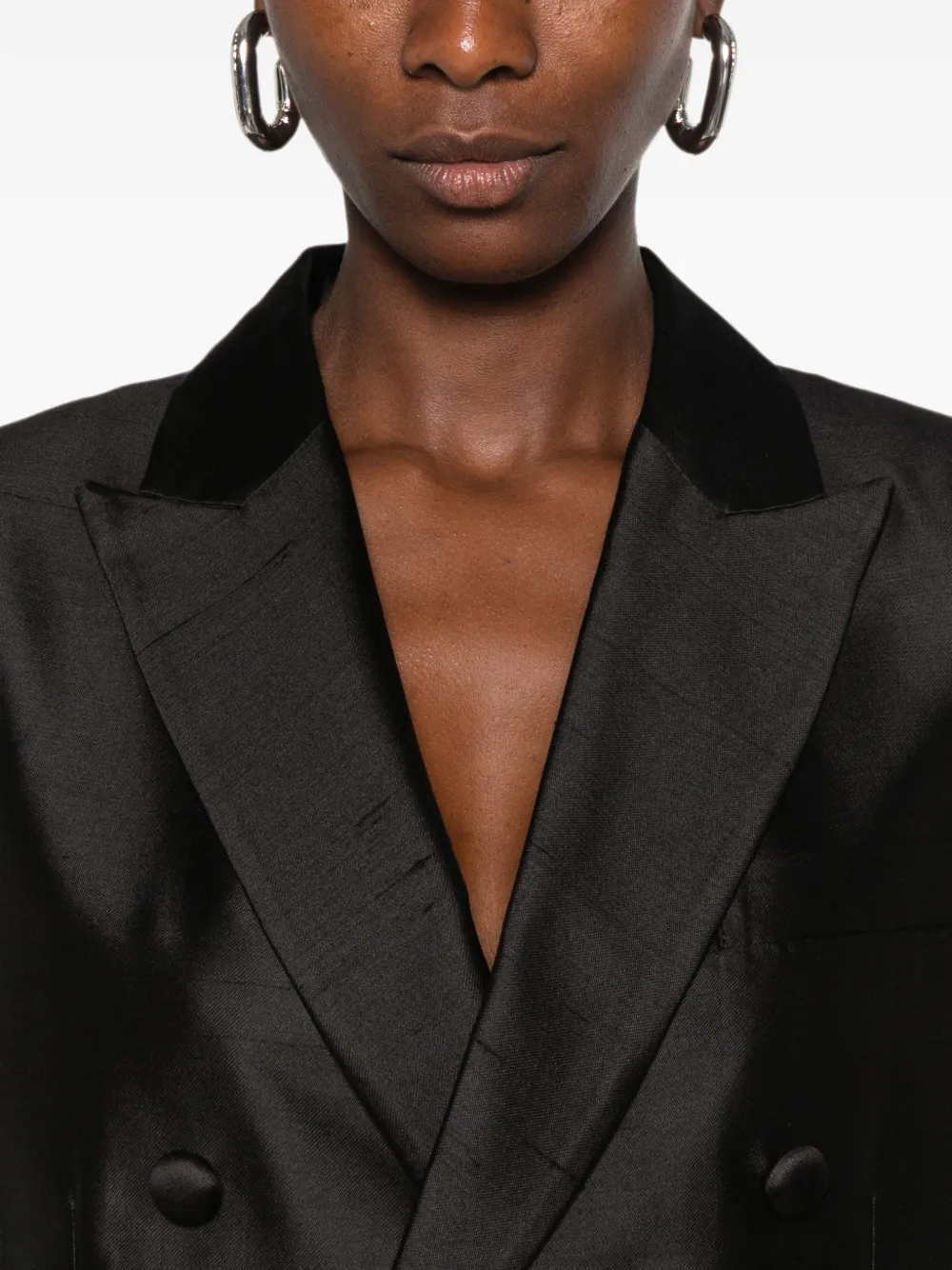 DONDUP Blazer met dubbele rij knopen en puntige revers Zwart