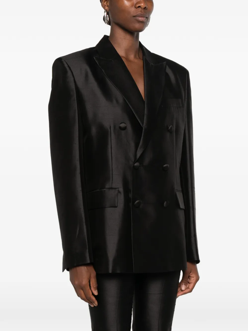DONDUP Blazer met dubbele rij knopen en puntige revers Zwart
